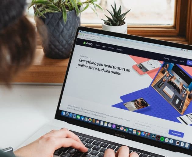 Website design on laptop